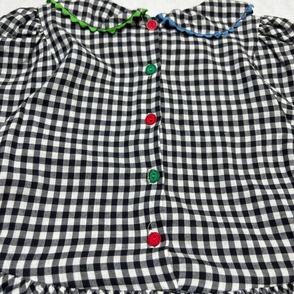 Mousefeathers Vintage Ruffled Tiered Checkered Midi Dress Juniors 8 Cottagecore - Picture 5 of 13